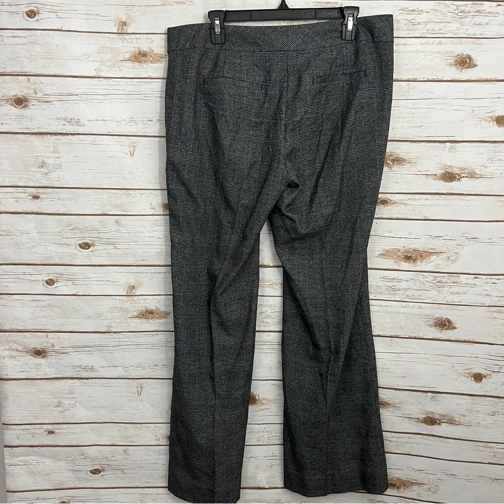 White House Black Market Gray Black Blue Plaid Bootcut Career Pants